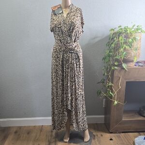 IMAN Brown Black High Low Sundress